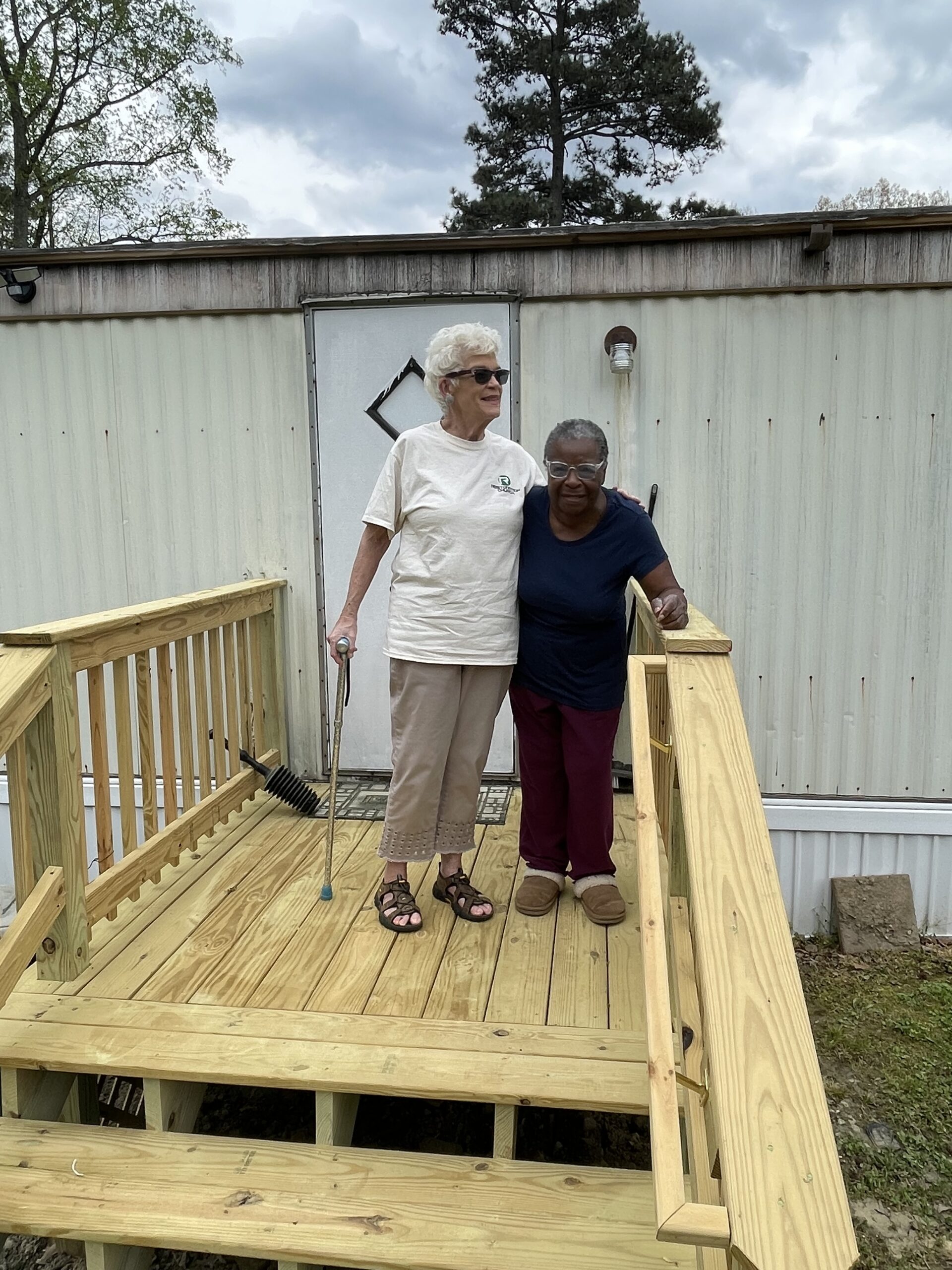 2 women on porch